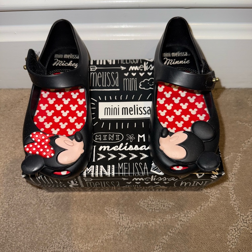 Mini Melissa Black and Red Minnie Mouse Shoes